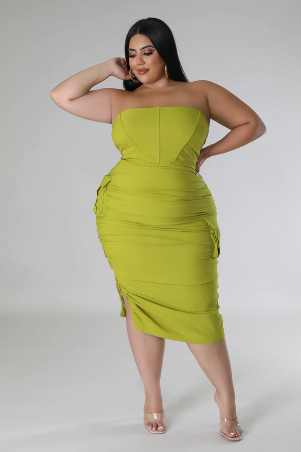 "Can't Go" Cargo Dress - lime Green