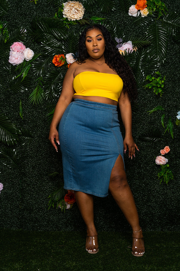Basic Bandeau Tube Top - Yellow